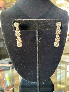 Gold-Tone Crystal Drop Earrings - Elegant Women Jewelry